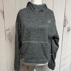 The North Face Canyonlands Hooded Crop Pullover Fleece, Women’s Small, Gray, EUC